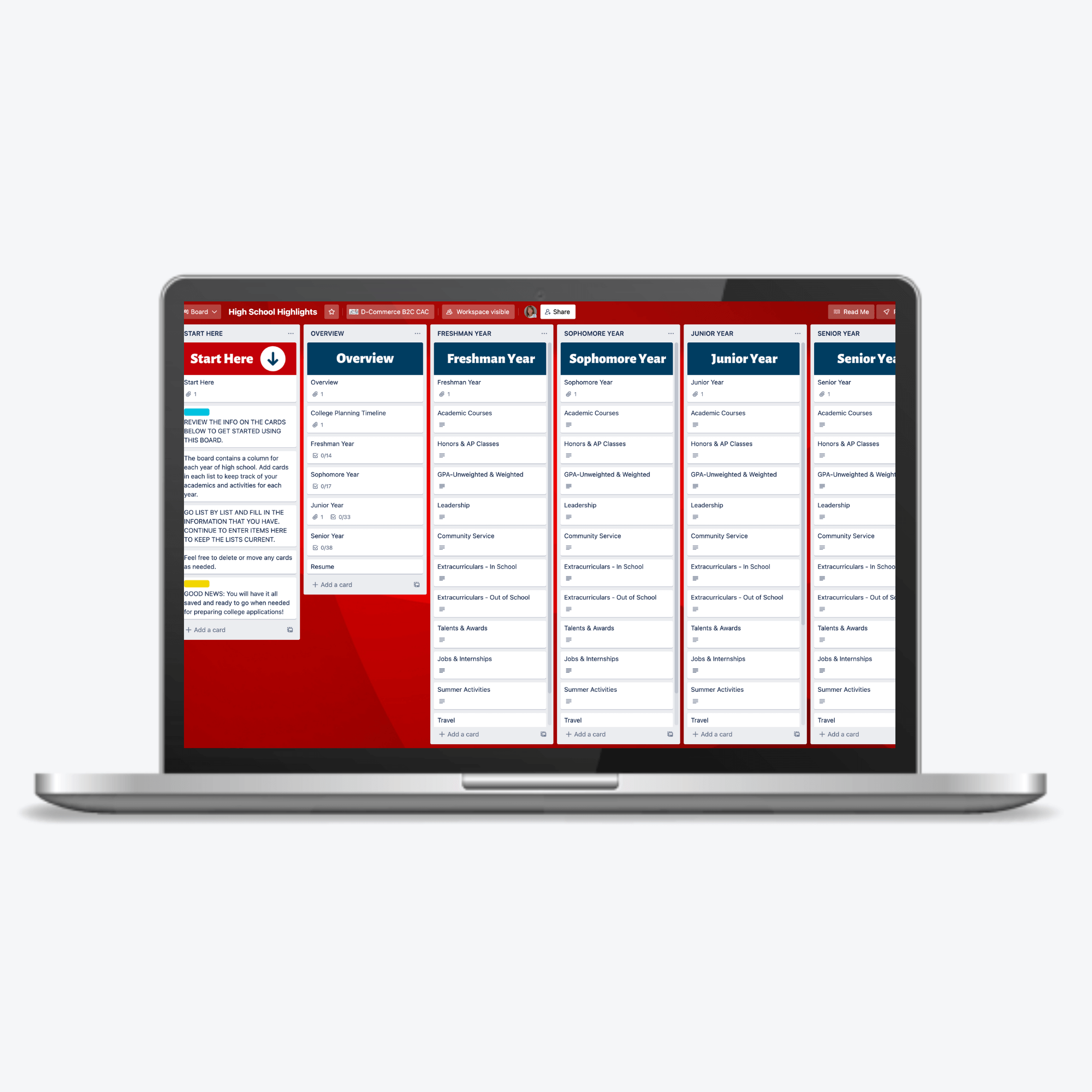 High School Highlights Trello Template