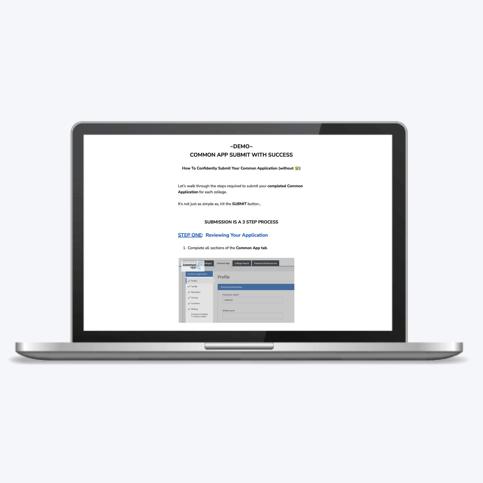 Submit The Common App Demo