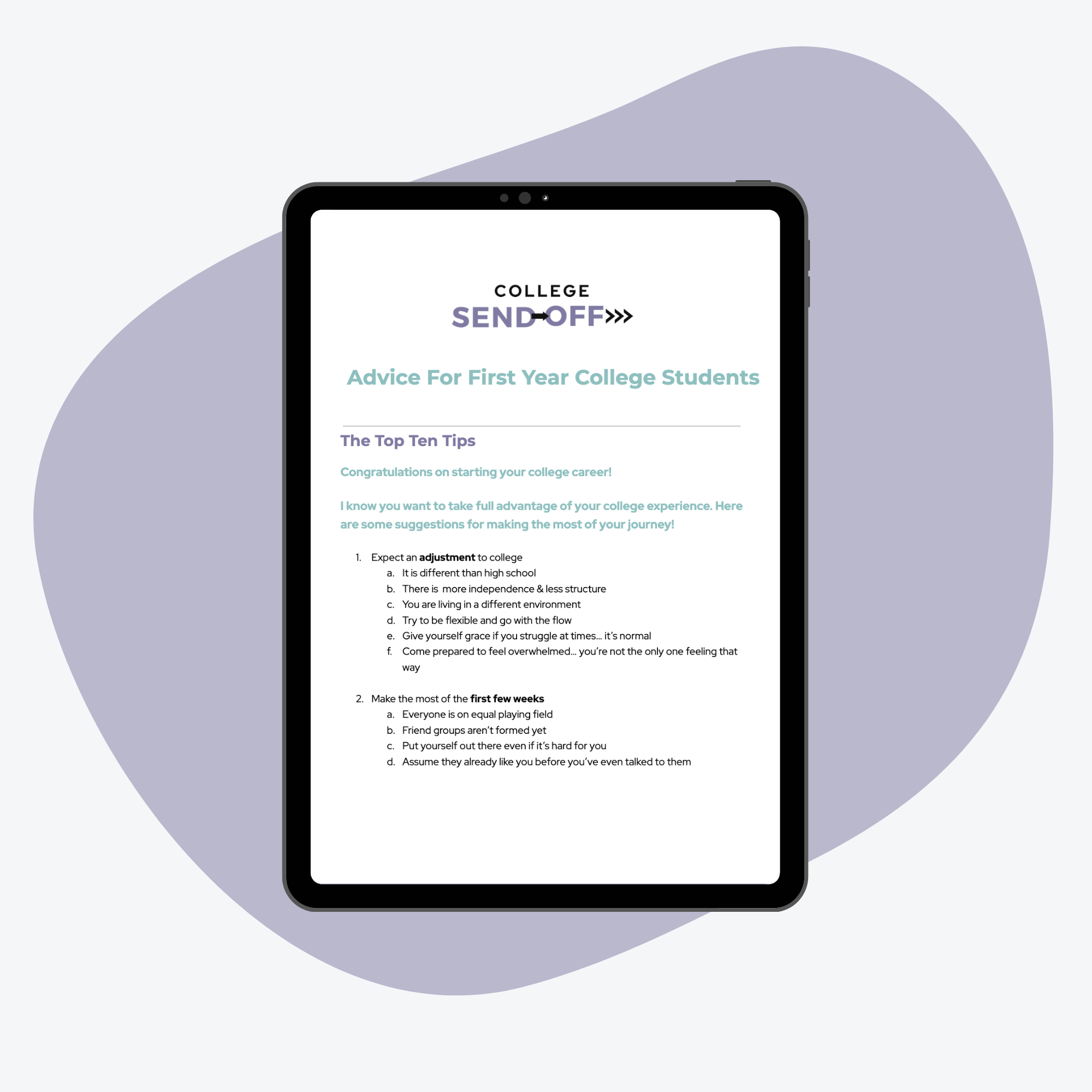 Advice For First Year College Students