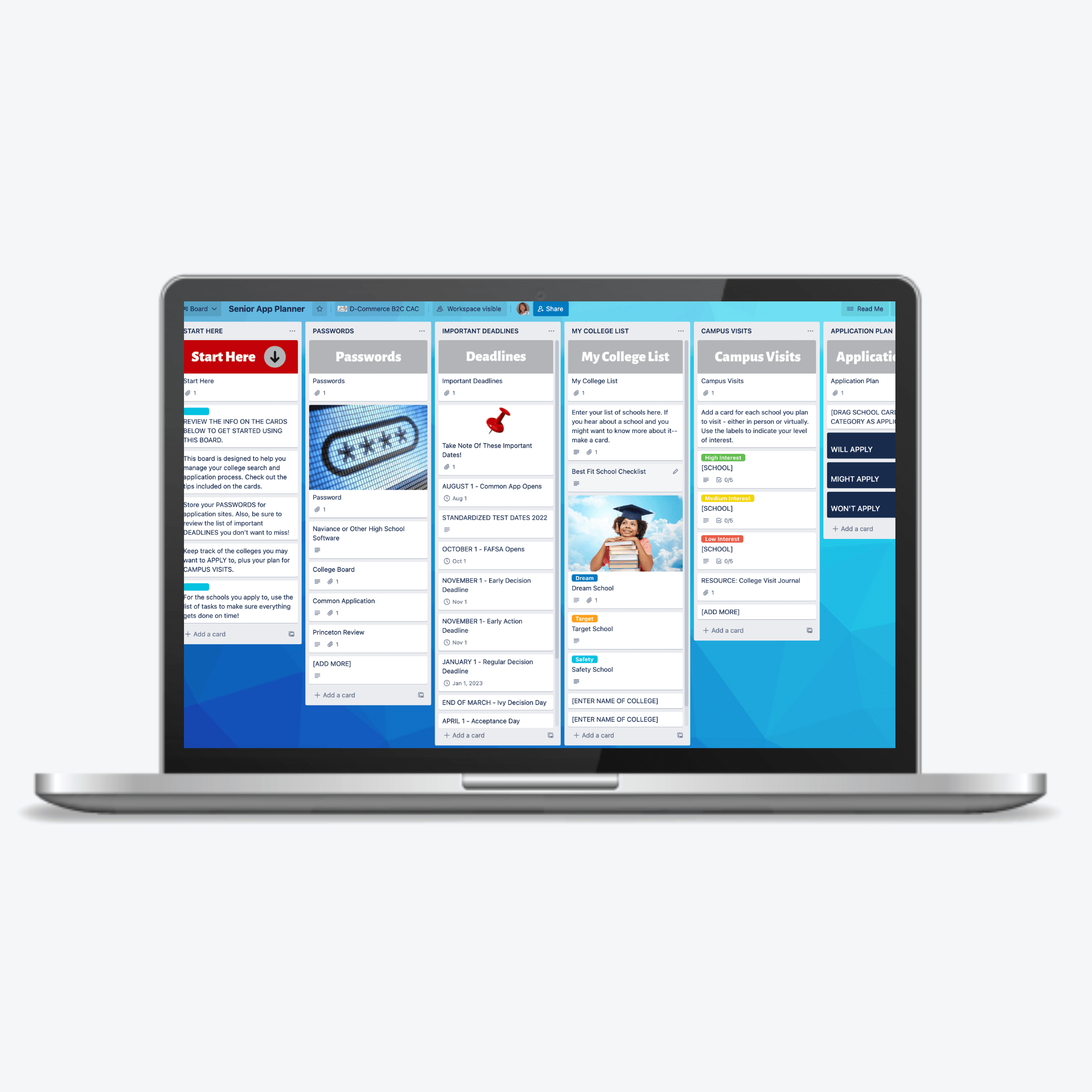 Senior Application Planner Trello Template