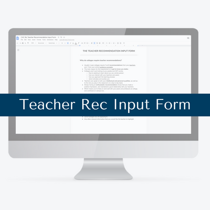 Teacher Recommendation Input Form