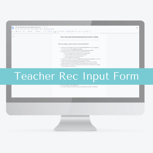Teacher Recommendation Input Form