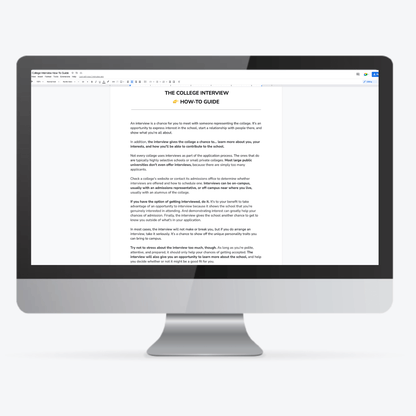 College Interview How-To Guide